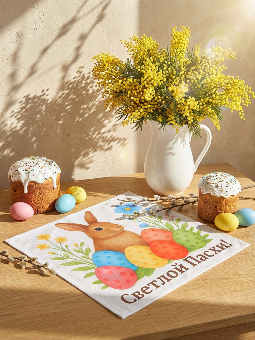 

Сервировочная салфетка Доляна Пасхальный кролик 10894872