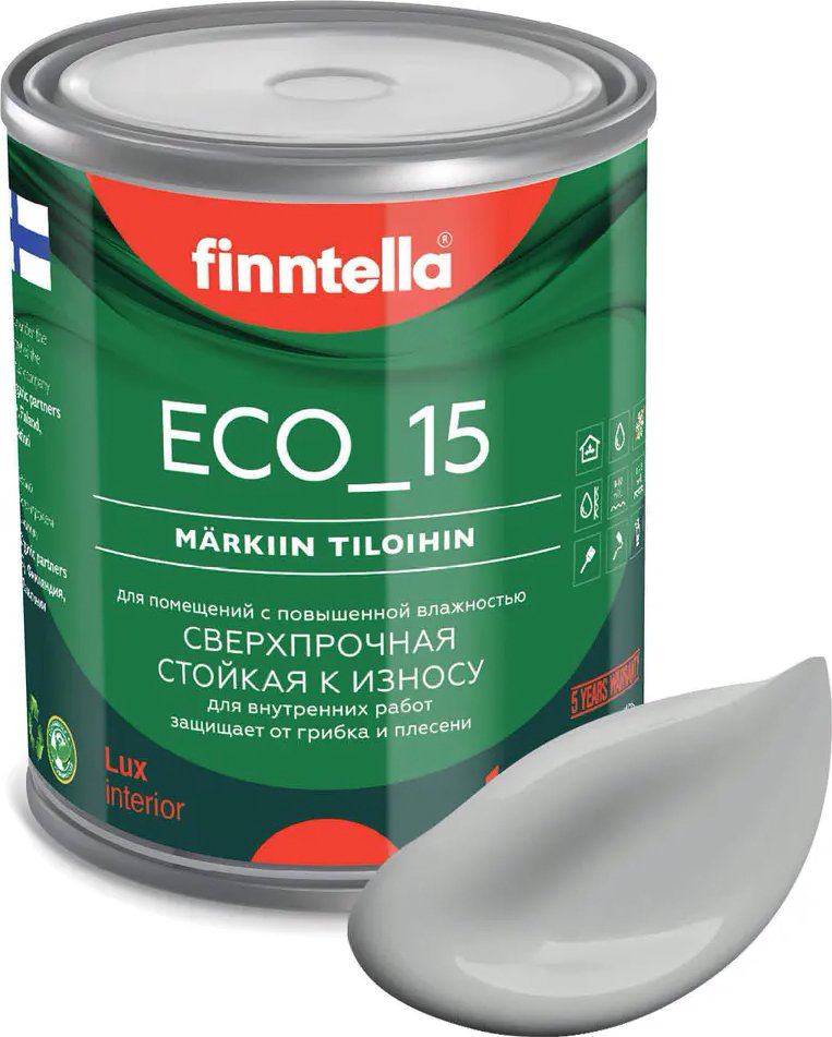 

Краска Finntella Eco 15 Joki F-10-1-1-FL060 0.9 л (серый)