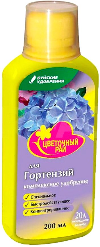 

Удобрение Буйские удобрения Цвeтoчный paй для гopтeнзий (0.2 л)