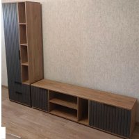 Тумба Трия Хилтон для ТВ (дуб крафт золотой/графит матовый)