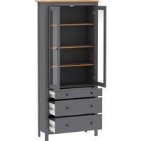 Шкаф-витрина Mio Tesoro Сага 90 2.08.07.130.15 (серый/ясень)