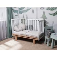 Классическая детская кроватка Incanto PAPI с автоспинкой и маятником KR-0176/60 (белый/бук)