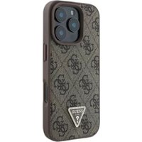 Чехол для телефона Guess PU 4G Triangle Diamond metal logo для iPhone 16 Pro Max GUHCP16XP4TDPW