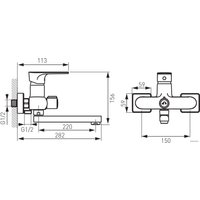 Смеситель Ferro Algeo Square BAQ3A