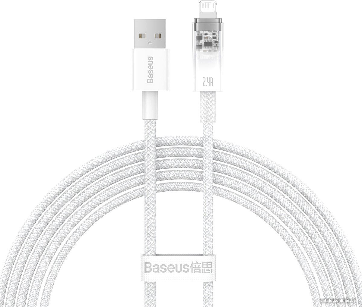 Кабель Baseus Explorer Series Fast Charging Cable with Smart Temperature Control 2.4A USB Type-A - Lightning (2 м, белый)