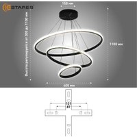 Подвесная люстра Estares Akrilika slim 70W 3R-APP-600x1100-BLACK/CLEAR-220-IP20