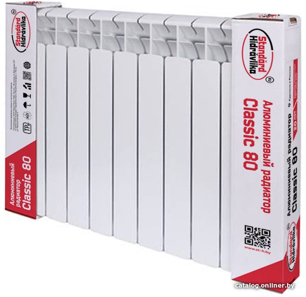 Алюминиевый радиатор Standard Hidravlika Classic 80 500 мм (12 секций, белый)