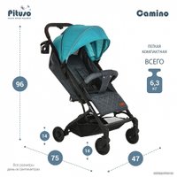 Коляска прогулочная «книга» Pituso Camino (черный/морская волна)
