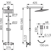 Душевая система  Ferro Trevi Square NP75SQTRV7UBL