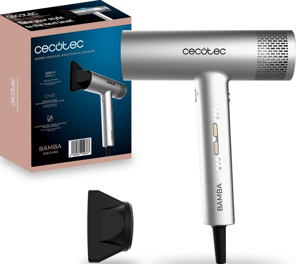 Фен Cecotec Bamba IoniCare RockStar Aluminium 04933