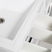  Runo Тумба с умывальником Орион 60 3 ящика + Гамма 120 лайт с левым крылом (напольная, белый)