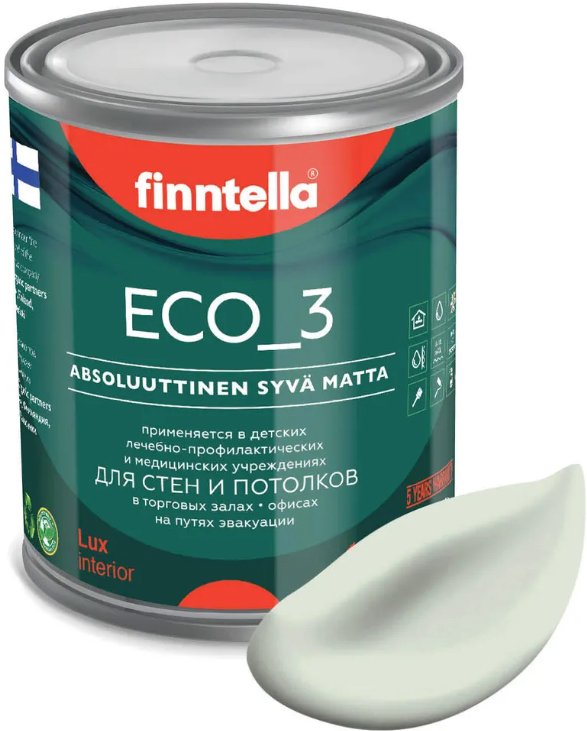 

Краска Finntella Eco 3 Wash and Clean Minttu F-08-1-1-FL028 0.9 л (св.-зеленый)