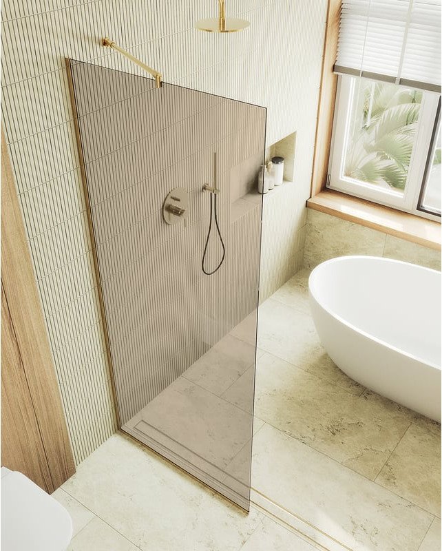 

Душевая стенка MaybahGlass 69x195 MGD-702-3у (бронзовое стекло/золотой)