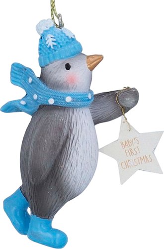 Елочная игрушка Gisela Graham Baby's First Christmas Пингвин со звездой 10625_3