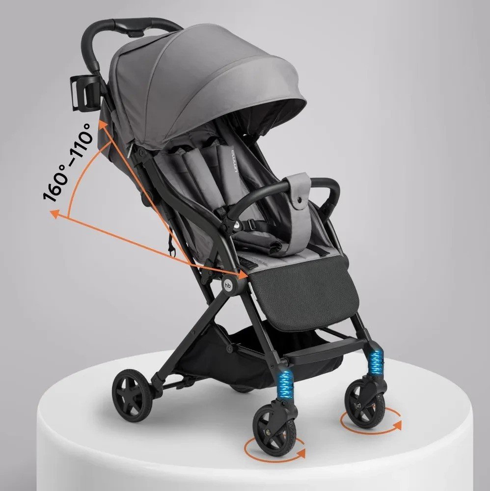 

Коляска прогулочная «книга» Happy Baby Umma (dark grey)