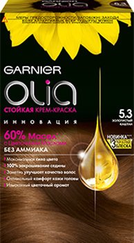 

Крем-краска для волос Garnier Olia 5.3 золотистый каштан