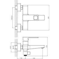 Смеситель Lauter Cascade 21CK6615C + 21СКFG80101C + 21S00103 + 21CKFS90120