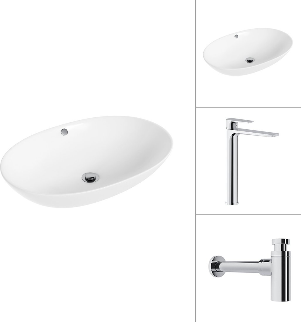 

Умывальник Lauter 21709 + Reef 21CK8678C с сифоном 21635CH (хром)