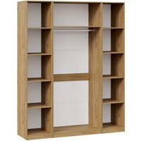 Шкаф распашной Трия Хилтон комбинированный с 4-мя дверями (дуб крафт золотой/графит матовый)