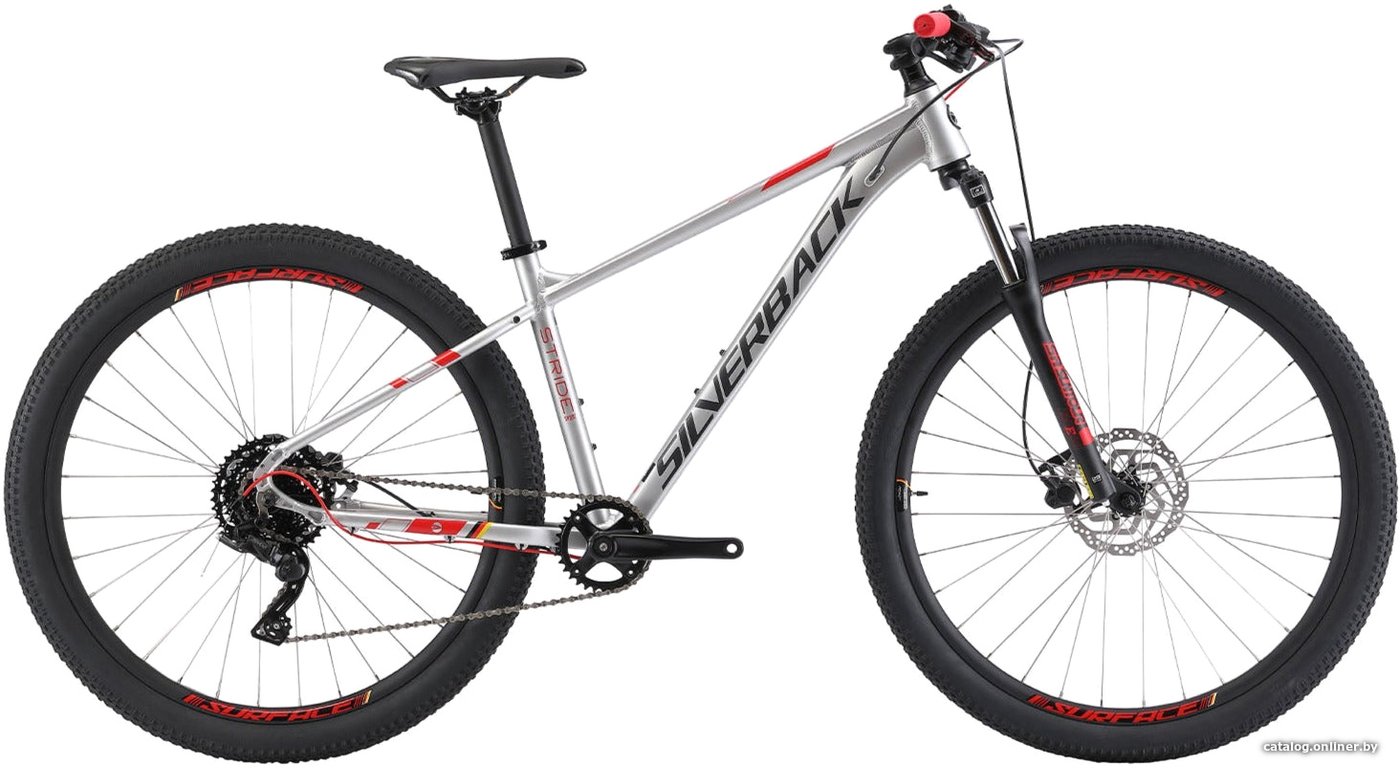 Велосипед Silverback Stride Sport 29 L 2023 60097000427583 (серебристый/красный)