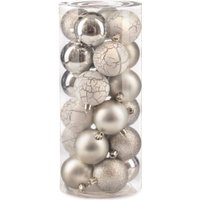 Елочная игрушка Ausini VT25-04020-2 (серебристый, 24 шт)