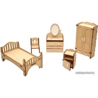 Аксессуары для кукольного домика Polly Набор мебели в кукольный домик - спальня