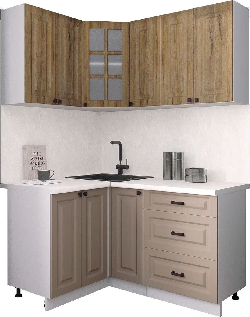 

Готовая кухня Интерлиния Мила Деко 1.2x1.5 (луна/дуб вотан/опал светлый)