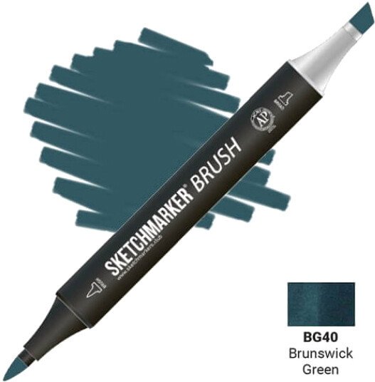 

Маркер художественный Sketchmarker Brush Двусторонний BG40 SMB-BG40 (зеленая киноварь)