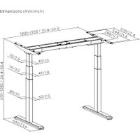 Стол для работы стоя ErgoSmart Ergo Desk Prime 1380x800x18 мм (дуб темно-коричневый/черный)