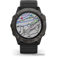 Умные часы Garmin Fenix 6X Pro Solar (титановый серый DLC/черный)