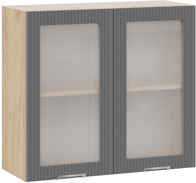 

Шкаф навесной Трия Кимберли 1В8С (дуб крафт золотой/титан)