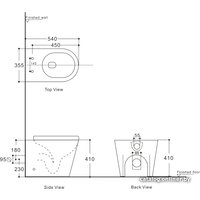 Унитаз приставной Aquanet Rimless Tavr 2.0 F LX-1908