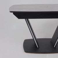 Кухонный стол Аврора Дрезден 1300-1615x800 (камень серый Greys grey/черный)