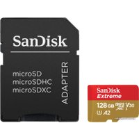 Карта памяти SanDisk Extreme SDSQXA1-128G-GN6MA 128GB + адаптер