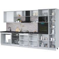 Готовая кухня Интерлиния Мила Лайт 3.6-ПМ1 (бетон портленд/бетон портленд/дуб бунратти)