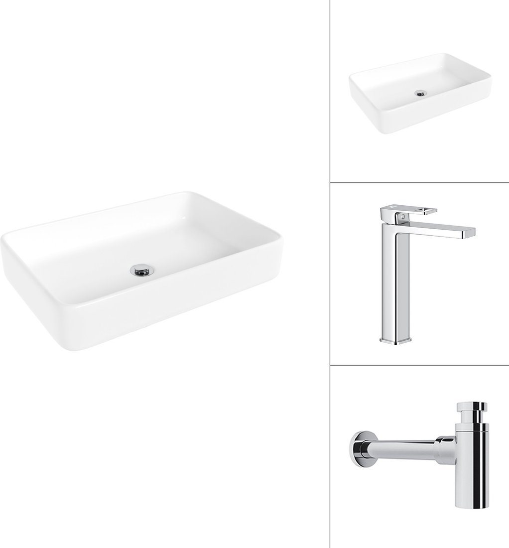 

Умывальник Lauter 21842 + Cascade 21СК0655C с сифоном 21635CH (хром)