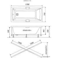 Ванна Triton Алекса 170x75 (с ножками и экраном)