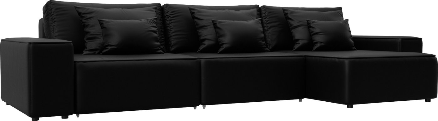 

Угловой диван Лига диванов Лига-074 универсальный 129873 (экокожа Grifon 18 черный)