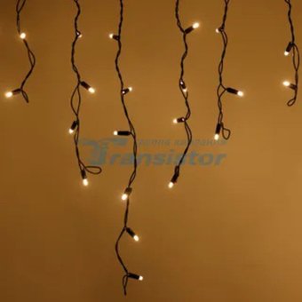 Гирлянда бахрома Arlight ARD-ICICLE-CLASSIC-5000x500-BLACK-160LED-FLASH Warm (230V, 10W, IP65) 042726