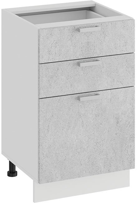 

Шкаф напольный Трия Гранита 1Н5Я3 (белый/бетон снежный)