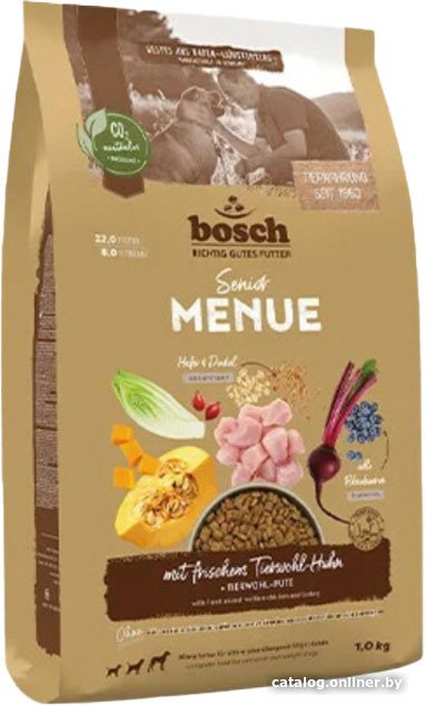 Сухой корм для собак Bosch Menue Senior с курицей, полбой и овсом 1 кг