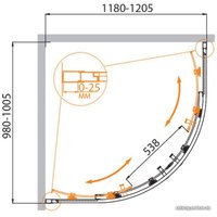 Душевой уголок Cezares MOLVENO-RH-2-130/100-C-Cr-IV