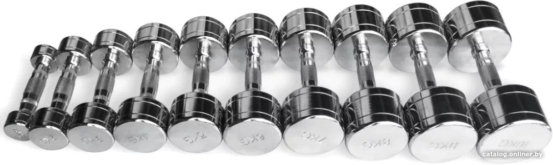 Гантельный ряд Altezani хромированные UG1025 1-10 кг