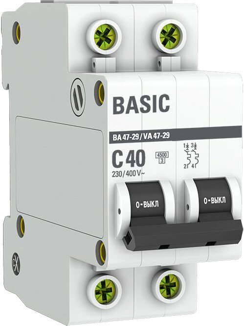 

Выключатель автоматический EKF ВА 47-29 2P 40A (C) 4.5кА mcb4729-2-40C