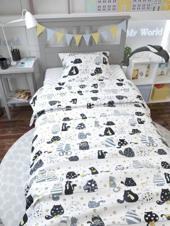 Amarobaby Time to Sleep Котики AMARO-3403-KB (белый/синий)