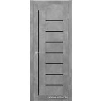 Межкомнатная дверь Юркас Stark ST3 ДО 80x200 (бетон светлый, стекло lacobel черный лак)