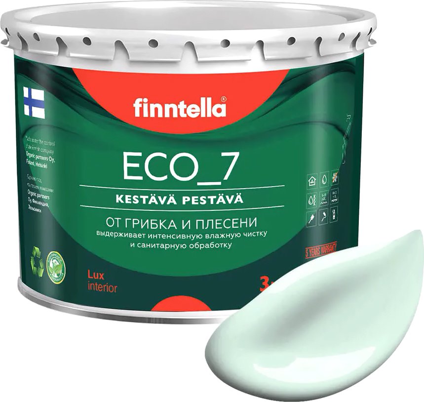 

Краска Finntella Eco 7 Lintu F-09-2-3-FL040 2.7 л (бледно-бирюзовый)
