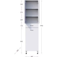  Onika Шкаф-пенал для ванной Модерн 46.17 R с корзиной (404602)