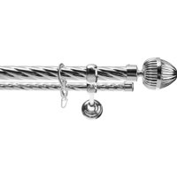 Карниз для штор Sundays Home Шайн Одеон 25мм+16мм двухрядный (хром, 2м)