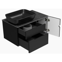  Misty Тумба под умывальник Роял 80 П-Роя-01080-021П2Я (подвесная, черный)